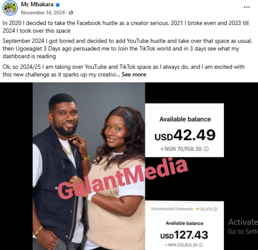 mc mbakara tiktok earning